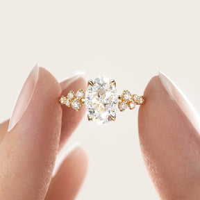 Oval Nova Design 2ct Diamond Cut Moissanite Engagement Ring