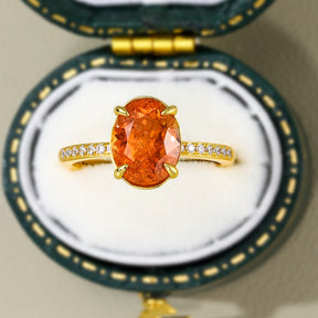 The Luna Oval Cut Lab Grown Fanta Garnets Ring