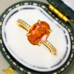 The Luna Oval Cut Lab Grown Fanta Garnets Ring
