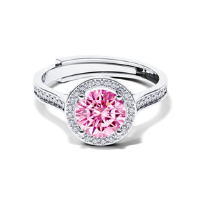 Venus 1CT  Round-Cut Pink Gemstone Ring