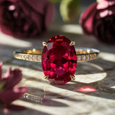 The Opaline 2CT Oval Cut Red Gemstone Ring