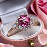 Bethany Round Cut Pink Gemstone Ring