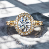The Rosalind Oval Cut Moissanite Halo Ring