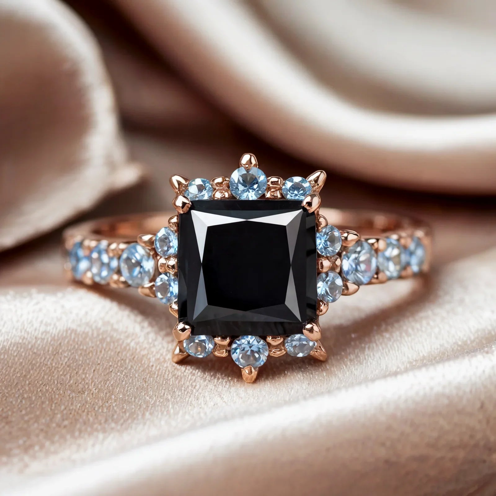 The Caterina 1CT Princess Cut Black Gemstone Ring