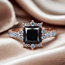 The Caterina 1CT Princess Cut Black Gemstone Ring