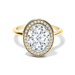 The Elizabeth 3CT Oval Cut Halo Moissanite Ring