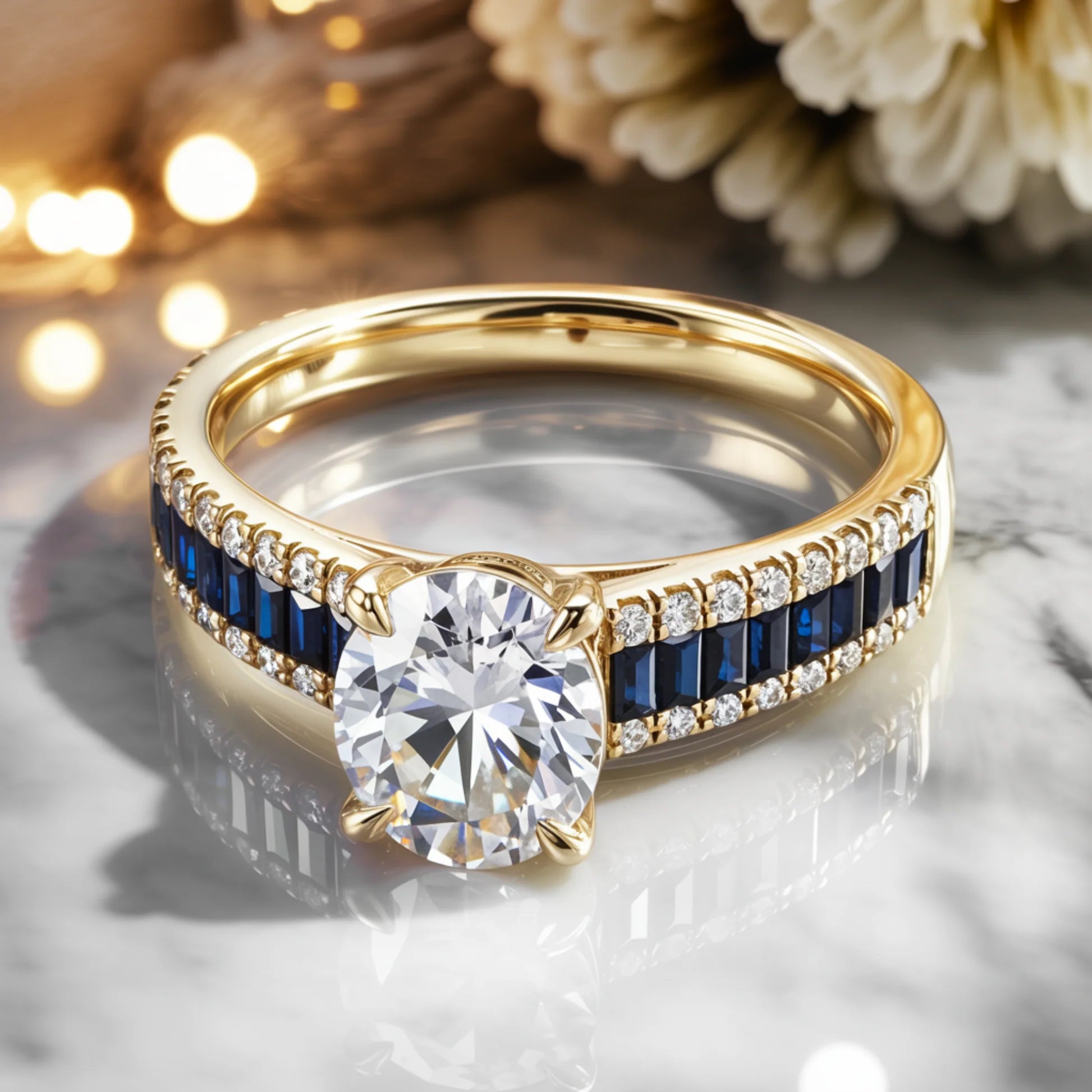 The Sapphira Round Cut Moissanite Ring