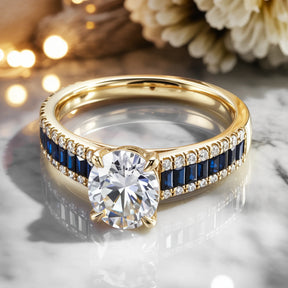 The Sapphira Round Cut Moissanite Ring