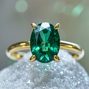 Dariana 1CT Oval Cut Green Gemstone Ring