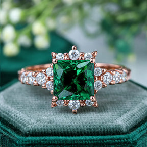 The Caterina 1CT Princess Cut Green Gemstone Ring