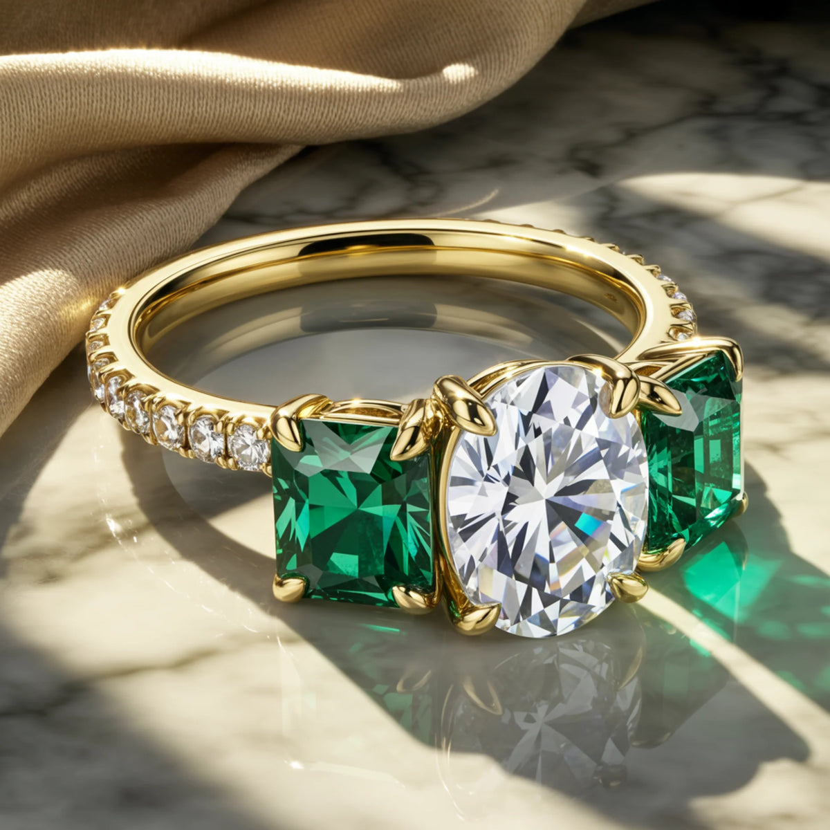 The Esmeralda 2CT Oval Cut Moissanite Ring