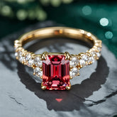 The Adelina Rae 2CT Emerald Cut Red Gemstone Ring