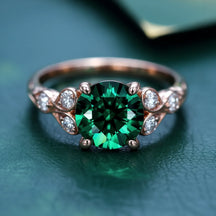 The Katalina 1.5CT Round Cut Green Gemstone Ring