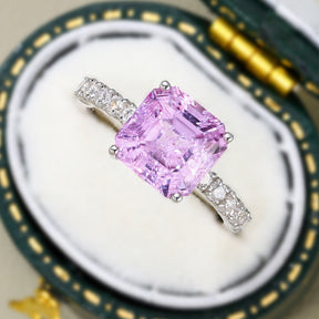 Juliana Hope Cushion Cut Lab Grown Pink Sapphire Ring