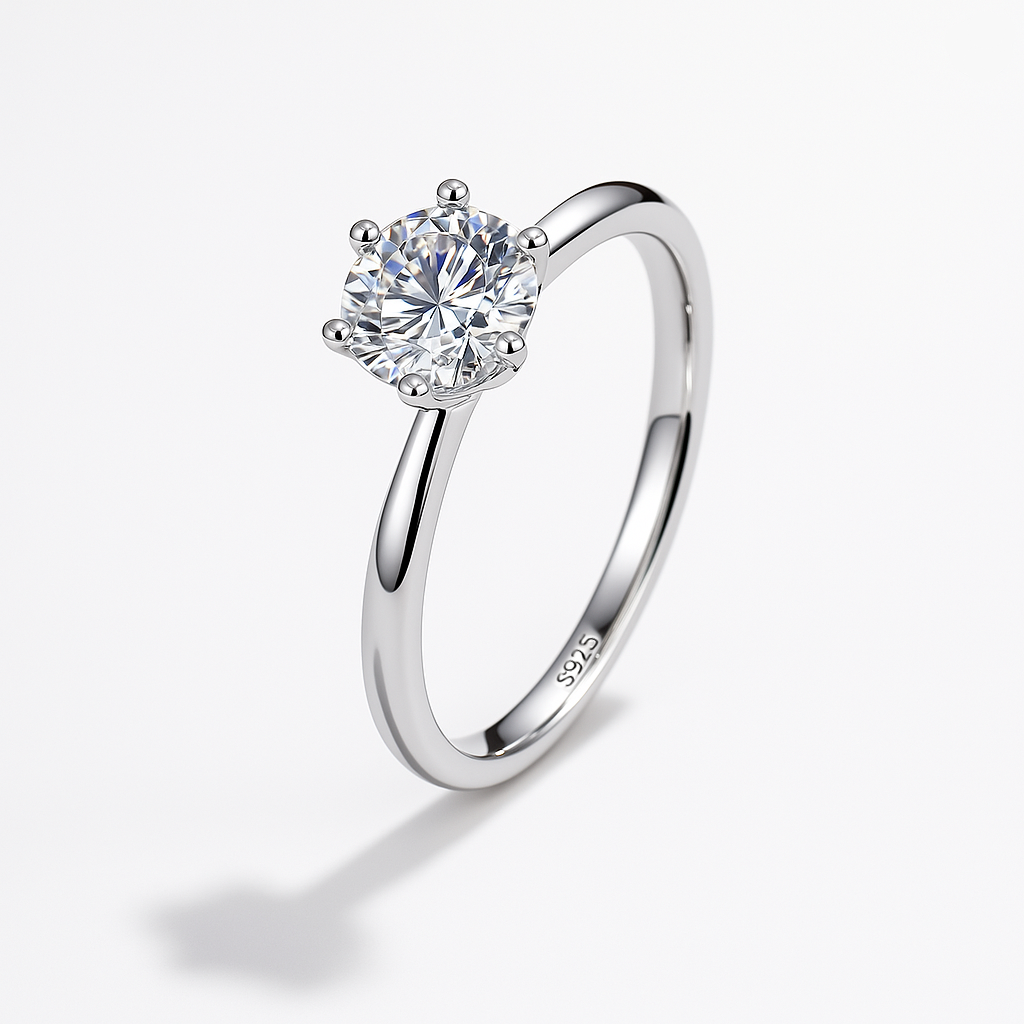0.3CT Round Cut Moissanite Ring