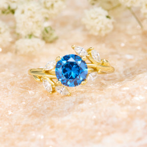 Sylvana Round Cut Lab Grown Sapphire Ring
