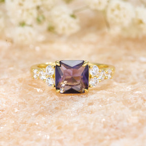 The Gisella Asscher Cut Deep Purple Amethyst Ring