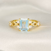 Helena Emerald Cut Topaz Engagement Ring