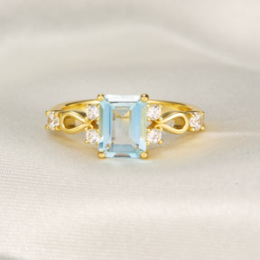 Helena Emerald Cut Topaz Engagement Ring