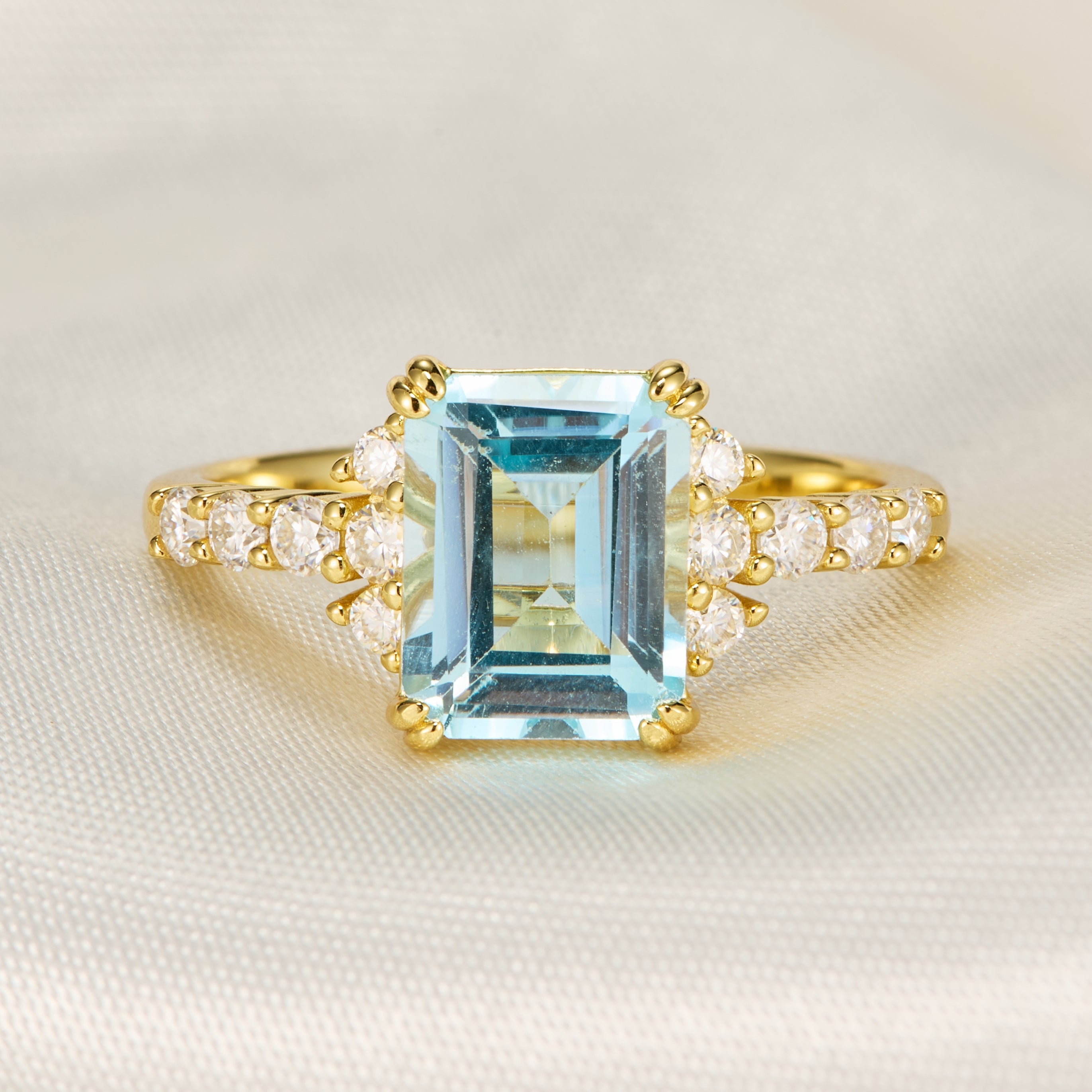 The Natalia Emerald Cut Topaz Ring