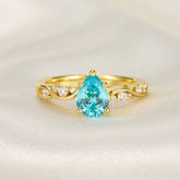 The Rosetta Pear Cut Blue Gemstone Engagement Ring