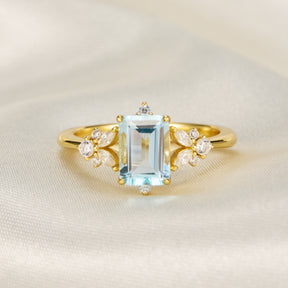 The Rosetta Vintage Emerald Cut Topaz Ring