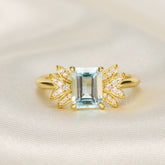 Evadne Emerald-Cut Topaz Engagement Ring