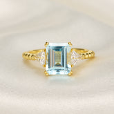 The Elowyn Emerald Cut Topaz Engagement Ring