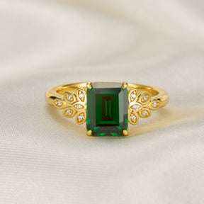 Alouette Emerald Cut Lab Grown Emerald Ring