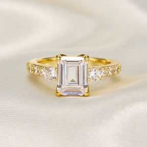 The Nova Elise Emerald Cut Moissanite Engagement Ring
