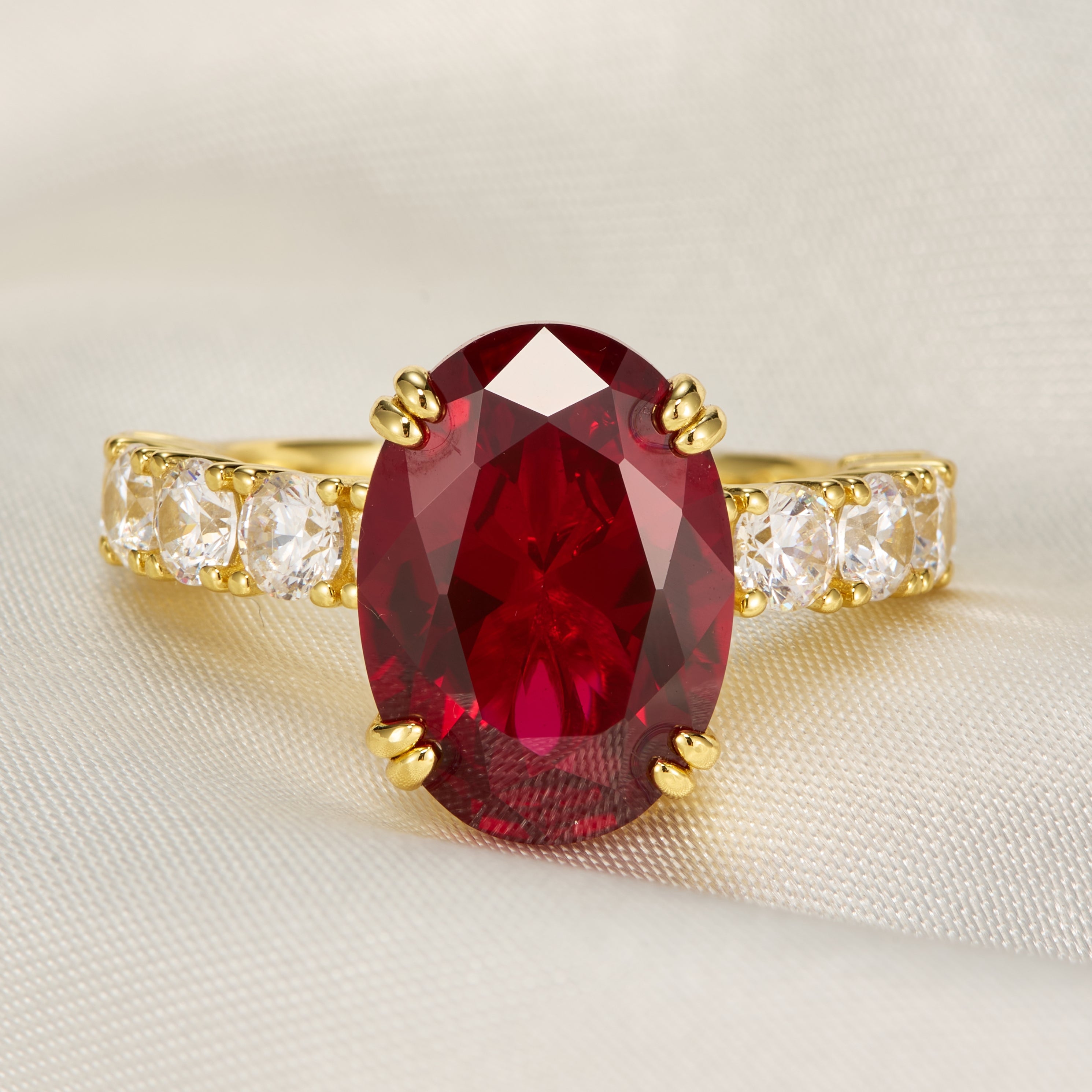 The Celestine Oval Cut Lab Grown Ruby Ring