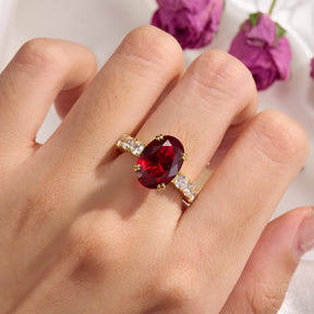 The Celestine Oval Cut Lab Grown Ruby Ring
