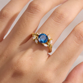 Sylvana Round Cut Lab Grown Sapphire Ring