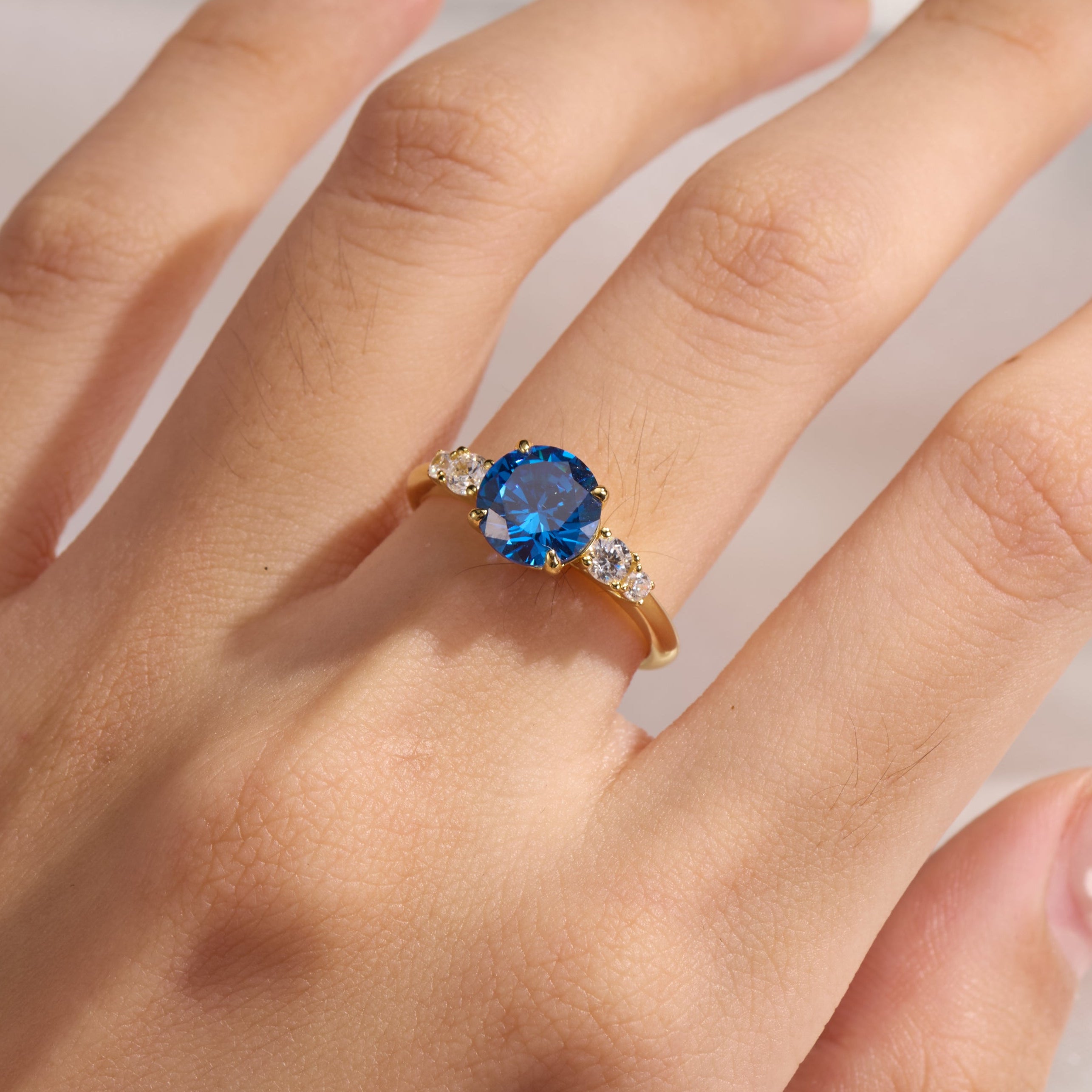 The Alina Round Cut Lab-Grown Sapphire Ring