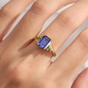 Alouette Emerald Cut Lab Grown Sapphire Ring