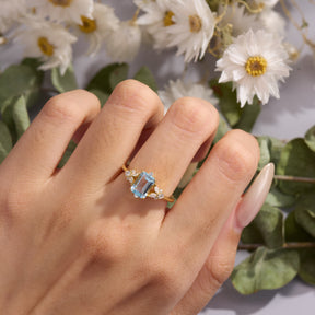 The Rosetta Vintage Emerald Cut Topaz Ring