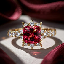 The Caterina 1CT Princess Cut Red Gemstone Ring