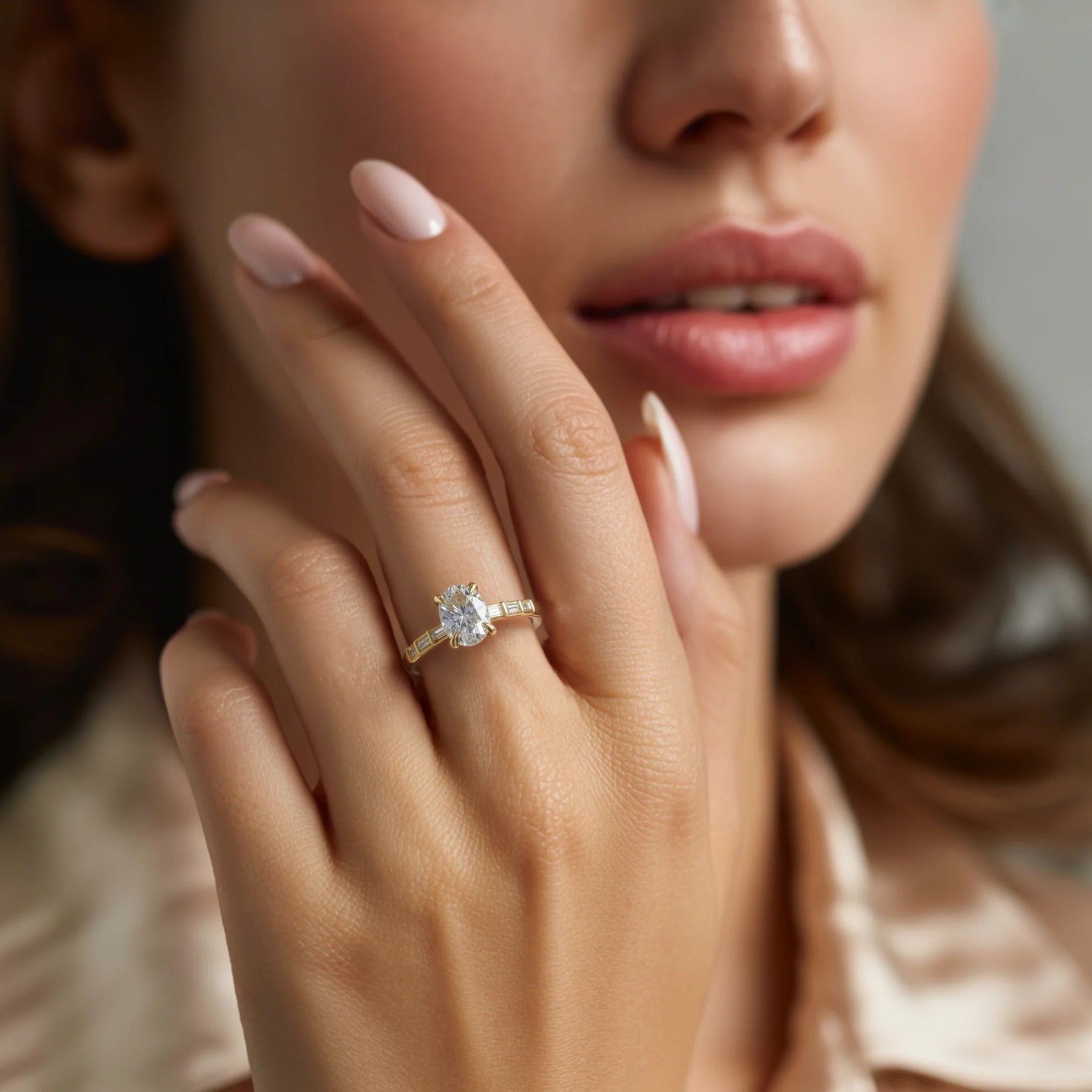 The Celeste Oval Cut Moissanite Ring