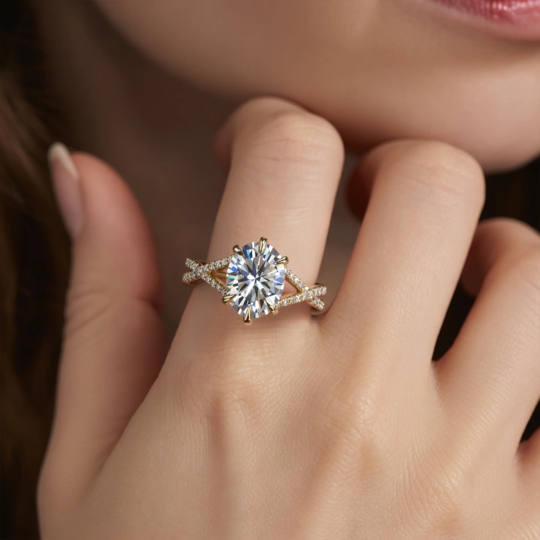 The Arabella Oval Cut Moissanite Ring
