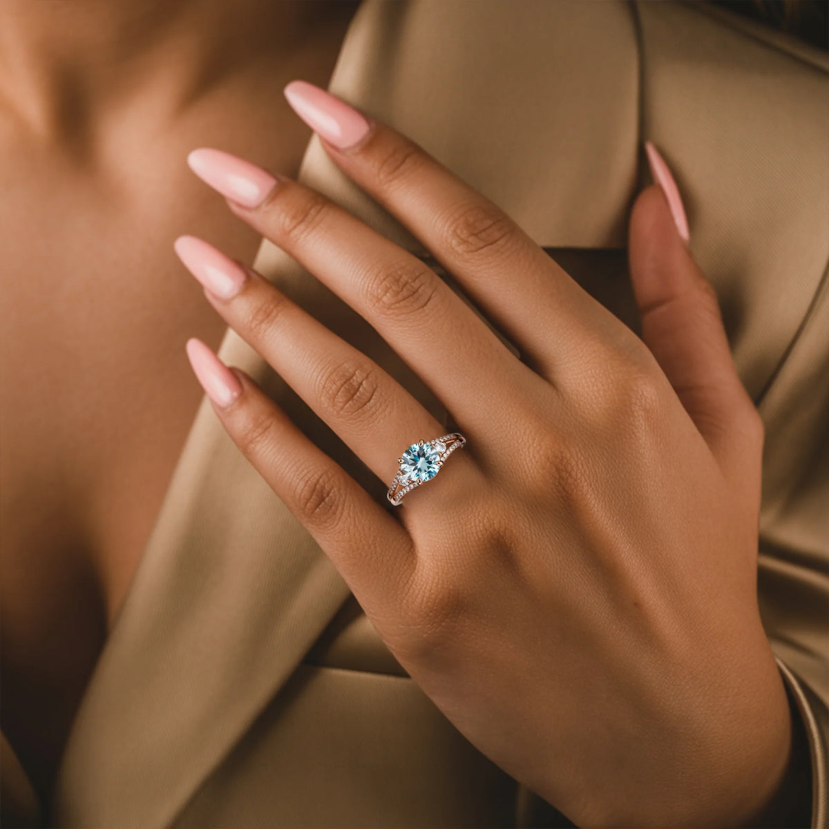 Azura 2CT Sky Blue Gemstone Ring