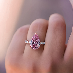 Celina 3CT Pear Cut Pink Gemstone Ring