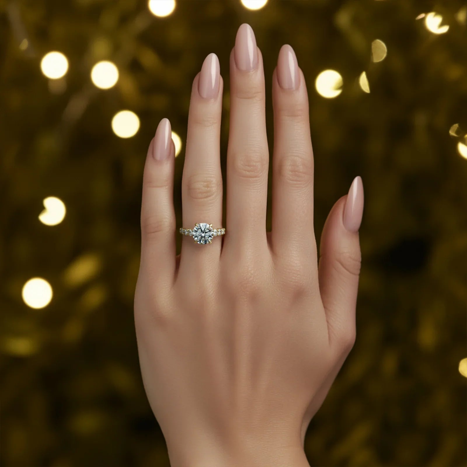 Bague Célestine en moissanite taille ronde