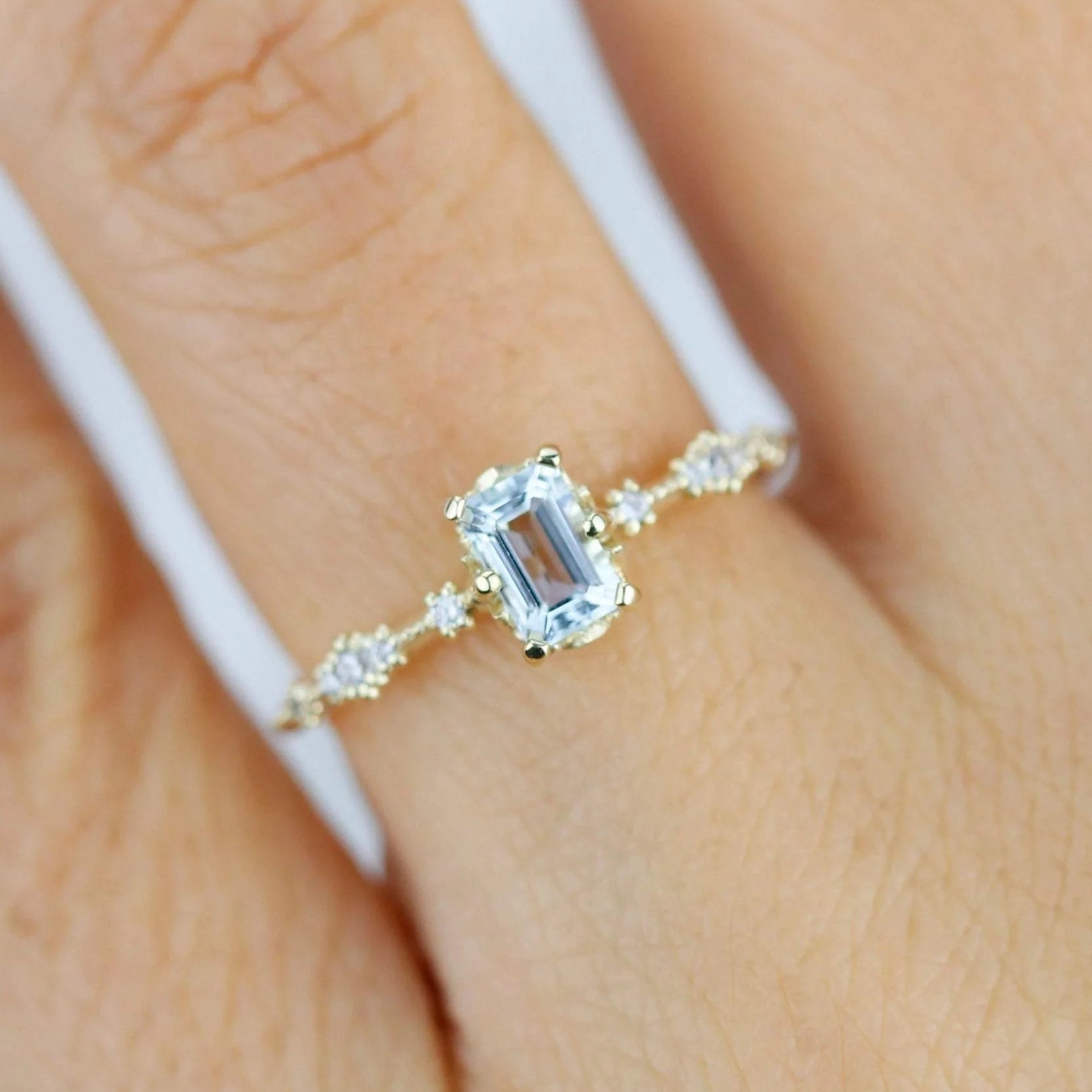 Bague Natalia en topaze taille émeraude