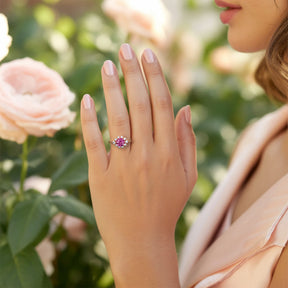 Bethany Round Cut Pink Gemstone Ring