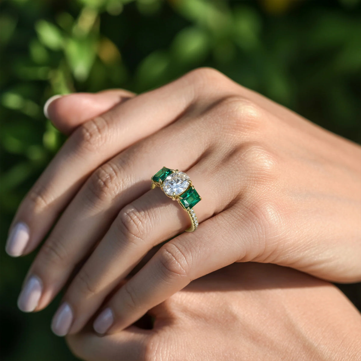 The Esmeralda 2CT Oval Cut Moissanite Ring