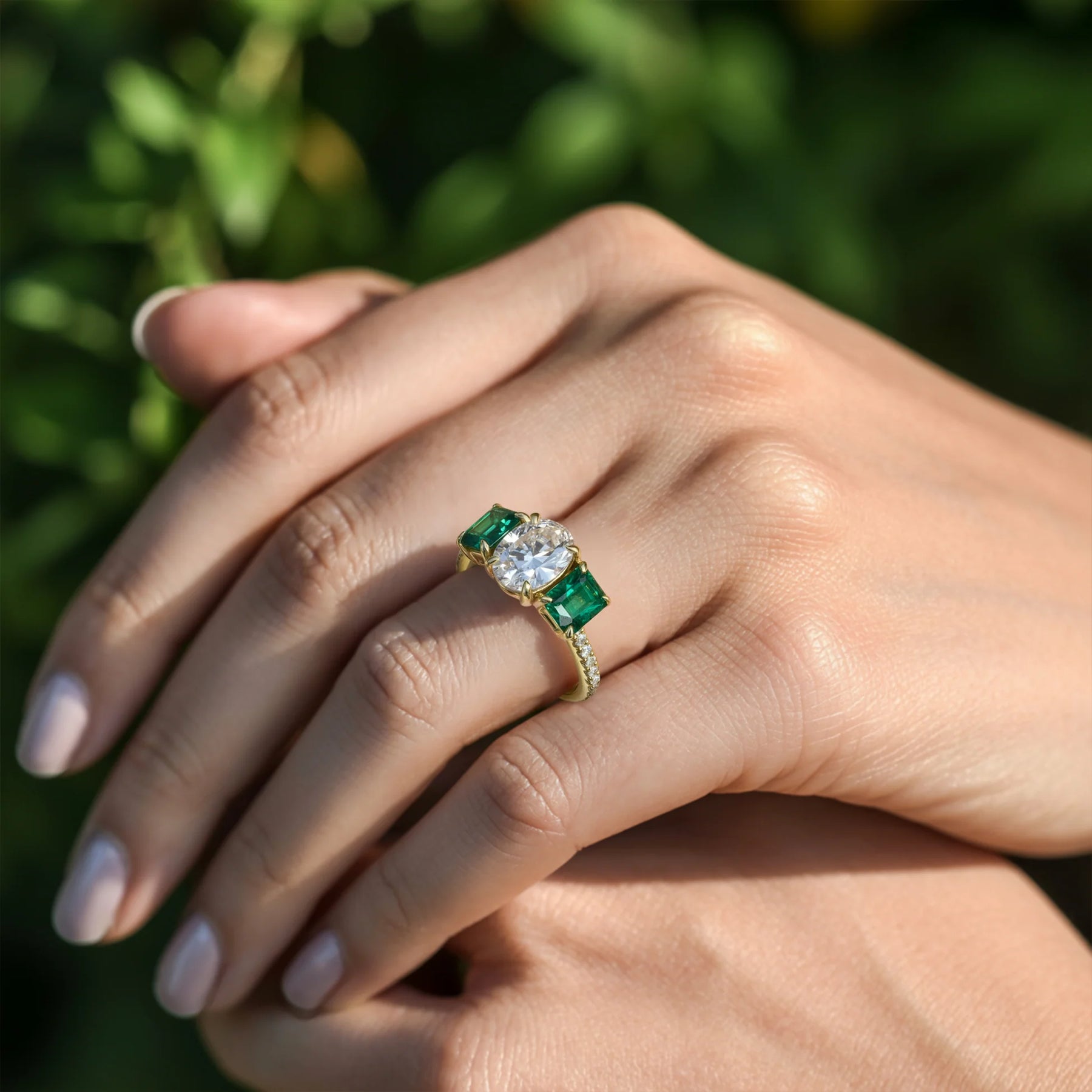 The Esmeralda Oval Cut Moissanite Ring