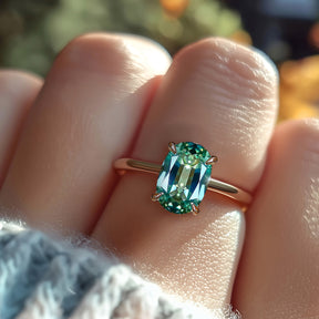 Juliana 2CT Oval Cut Green Gemstone Ring