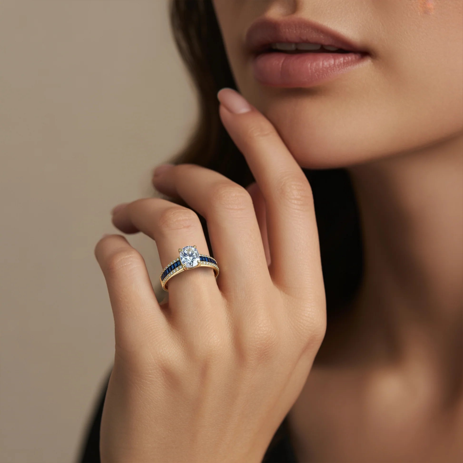 The Sapphira Round Cut Moissanite Ring