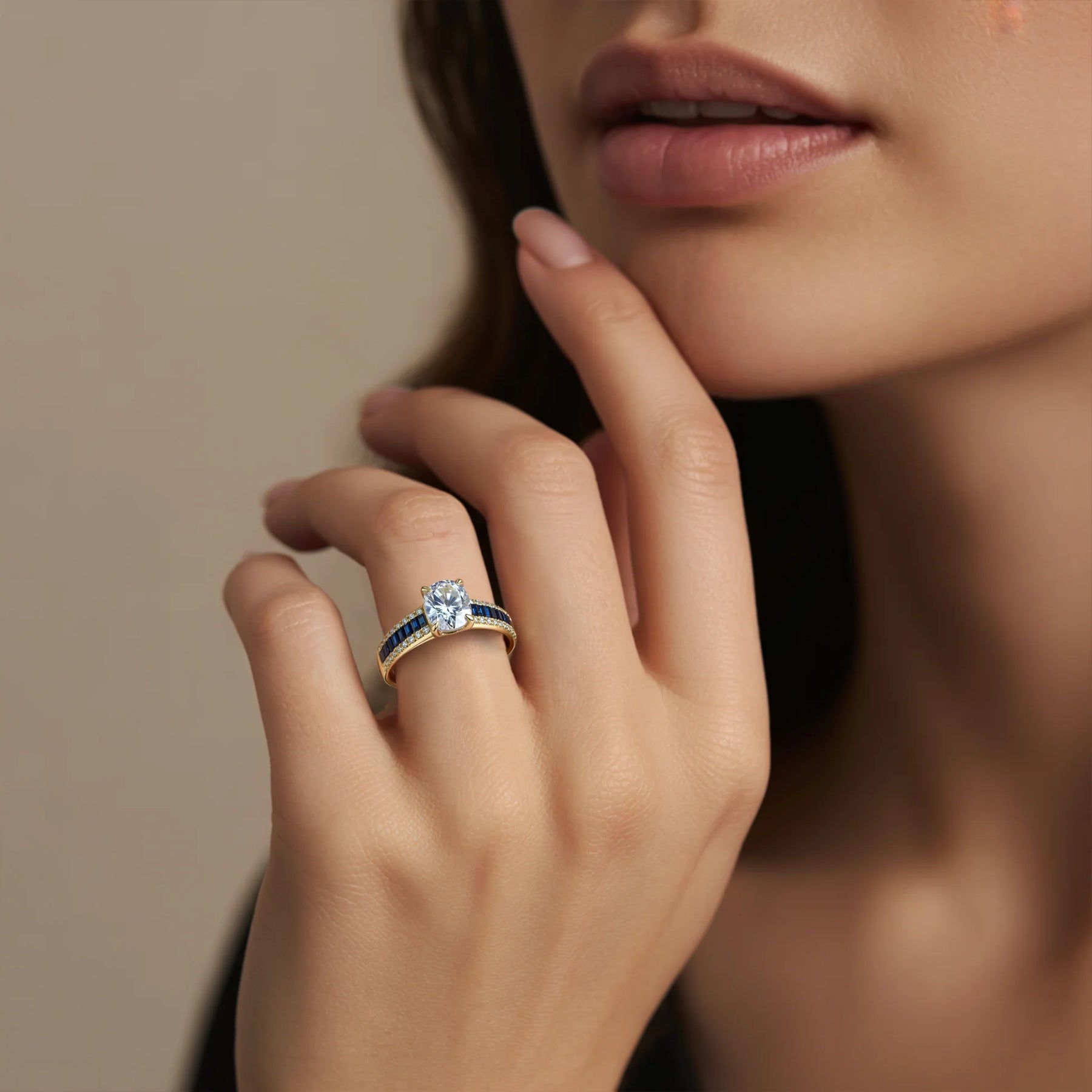 The Sapphira Round Cut Moissanite Ring