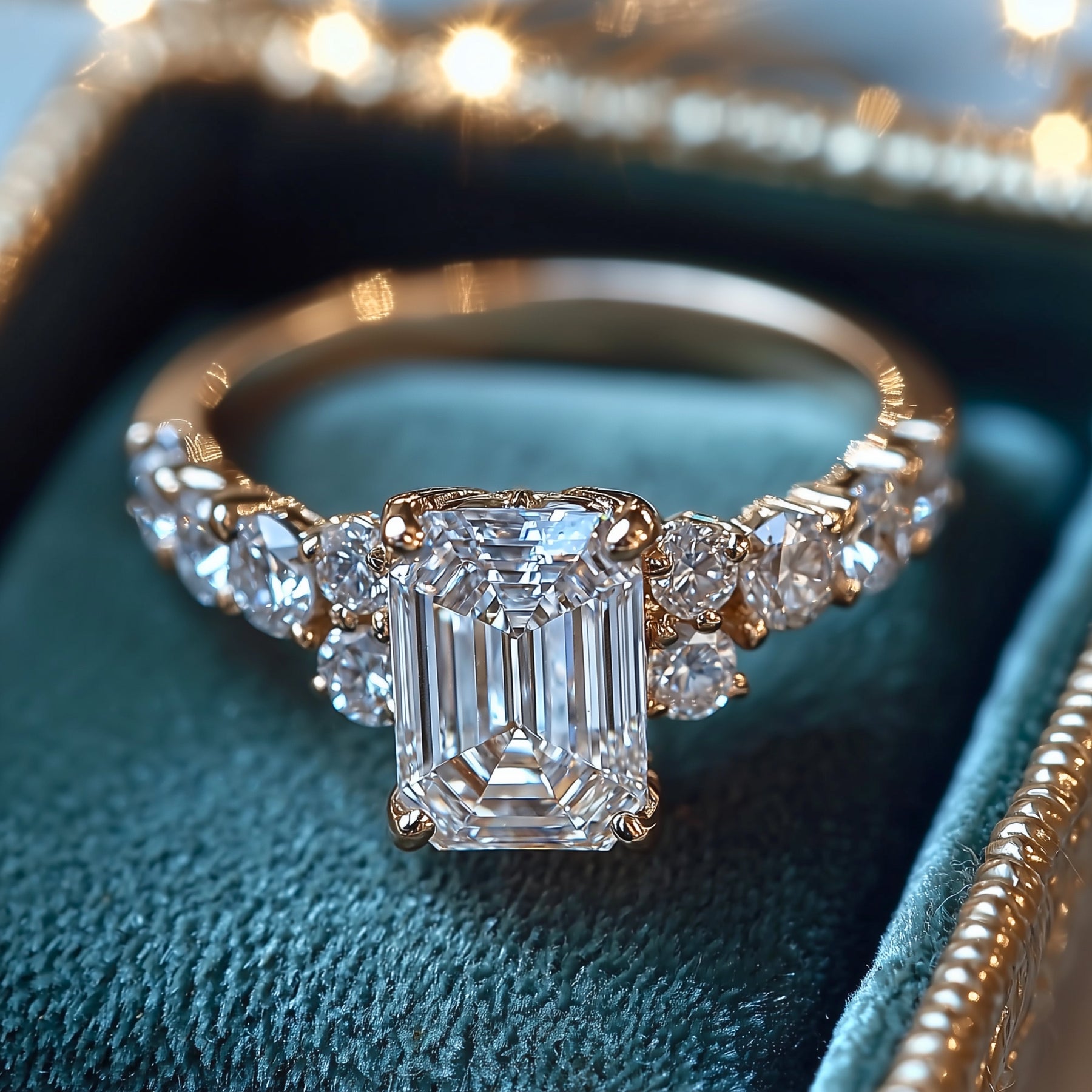 The Adelina Rae 2CT Emerald Cut Moissanite Ring